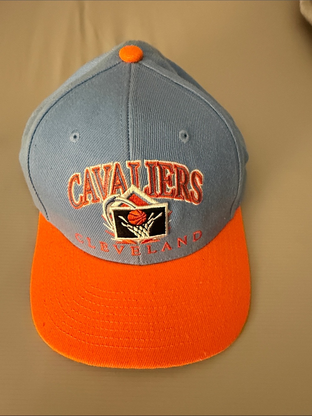 Mitchell & Ness Cavaliers Light Blue and Orange Snapback